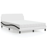 Letto con Materasso Dover Nero e Bianco 120x200 cm in Similpelle