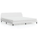Letto con Materasso Dover Bianco 200x200cm in Similpelle