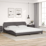 Letto con Materasso Dover Grigio 200x200 cm in Similpelle