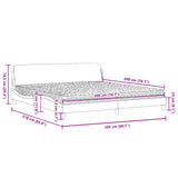 Letto con Materasso Dover Grigio 200x200 cm in Similpelle