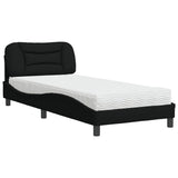Letto con Materasso Hvar Nero 80x200 cm in Tessuto