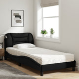 Letto con Materasso Hvar Nero 80x200 cm in Tessuto