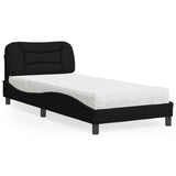 Letto con Materasso Hvar Nero 80x200 cm in Tessuto