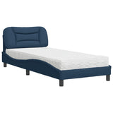 Letto con Materasso Hvar Blu 90x190 cm in Tessuto