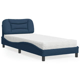 Letto con Materasso Hvar Blu 90x190 cm in Tessuto