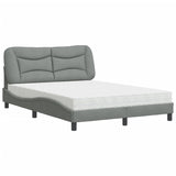 Letto con Materasso Hvar Grigio Chiaro 120x200cm Tessuto