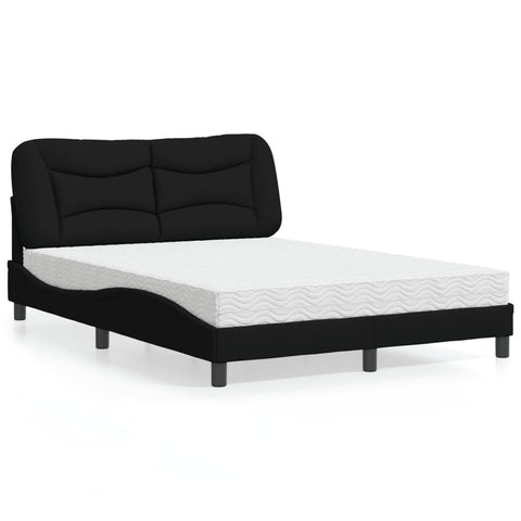 Letto con Materasso Hvar Nero 120x200 cm in Tessuto