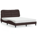 Letto con Materasso Hvar Marrone Scuro 120x200cm Tessuto