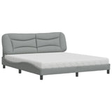 Letto con Materasso Hvar Grigio Chiaro180x200 cm Tessuto