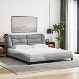 Letto con Materasso Hvar Grigio Chiaro180x200 cm Tessuto