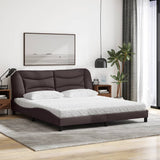 Letto con Materasso Hvar Marrone Scuro 180x200cm Tessuto
