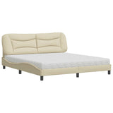 Letto con Materasso Hvar Crema 180x200 cm in Tessuto