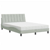Letto con Materasso Hanko Grigio Chiaro 120x200 cm in Velluto