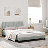Letto con Materasso Hanko Grigio Chiaro 120x200 cm in Velluto