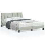 Letto con Materasso Hanko Grigio Chiaro 120x200 cm in Velluto