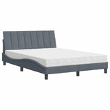 Letto con Materasso Hanko Grigio Scuro 120x200 cm in Velluto