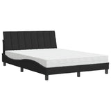 Letto con Materasso Hanko Nero 120x200 cm in Velluto