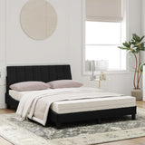 Letto con Materasso Hanko Nero 120x200 cm in Velluto