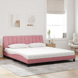 Letto con Materasso Hanko Rosa 180x200 cm in Velluto