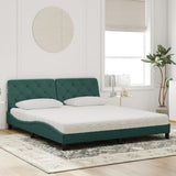 Letto con Materasso Verde Scuro 180x200 cm in Velluto