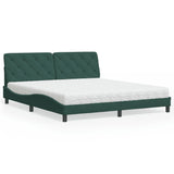 Letto con Materasso Verde Scuro 180x200 cm in Velluto