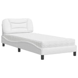 Letto con Materasso Hvar Bianco 90x190 cm in Similpelle