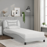 Letto con Materasso Hvar Bianco 90x190 cm in Similpelle