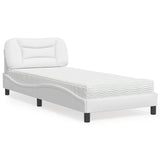 Letto con Materasso Hvar Bianco 90x190 cm in Similpelle