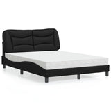Letto con Materasso Hvar Nero 120x200 cm in Similpelle