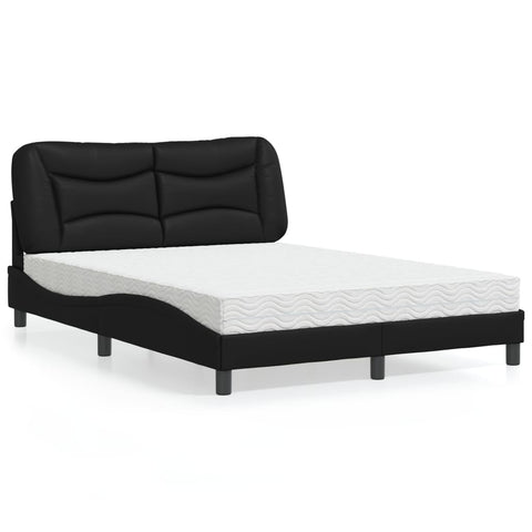 Letto con Materasso Hvar Nero 120x200 cm in Similpelle