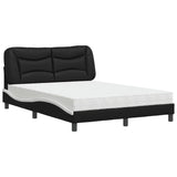 Letto con Materasso Hvar Nero e Bianco 120x200 cm in Similpelle