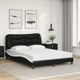Letto con Materasso Hvar Nero e Bianco 120x200 cm in Similpelle