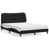 Letto con Materasso Hvar Nero e Bianco 120x200 cm in Similpelle