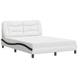 Letto con Materasso Hvar Nero e Bianco 120x200 cm in Similpelle