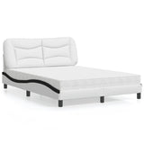 Letto con Materasso Hvar Nero e Bianco 120x200 cm in Similpelle
