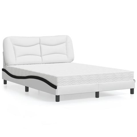 Letto con Materasso Hvar Nero e Bianco 120x200 cm in Similpelle