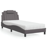 Letto Viana con Materasso Grgio 80x200 cm in Similpelle