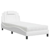 Letto Viana con Materasso Bianco 90x190 cm in Similpelle