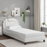 Letto Viana con Materasso Bianco 90x190 cm in Similpelle