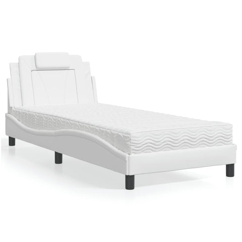 Letto Viana con Materasso Bianco 90x190 cm in Similpelle