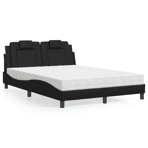 Letto Viana con Materasso Nero 120x200 cm in Similpelle