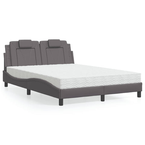 Letto Viana con Materasso Grigio 120x200 cm in Similpelle