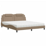 Letto Viana con Materasso Cappuccino 180x200cm Similpelle