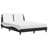 Letto con Materasso Zadar Nero e Bianco 140x200 cm in Similpelle