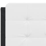 Letto con Materasso Zadar Nero e Bianco 140x200 cm in Similpelle