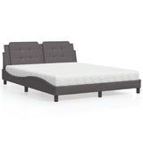 Letto con Materasso Zadar Grigio 160x200 cm in Similpelle