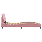 Giroletto con LED senza Materasso Hanko Rosa 90x200 cm in Velluto