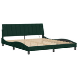 Giroletto con LED senza Materasso Hanko Verde Scuro 180x200 cm in Velluto