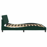 Giroletto con LED senza Materasso Hanko Verde Scuro 180x200 cm in Velluto