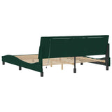 Giroletto con LED senza Materasso Hanko Verde Scuro 180x200 cm in Velluto